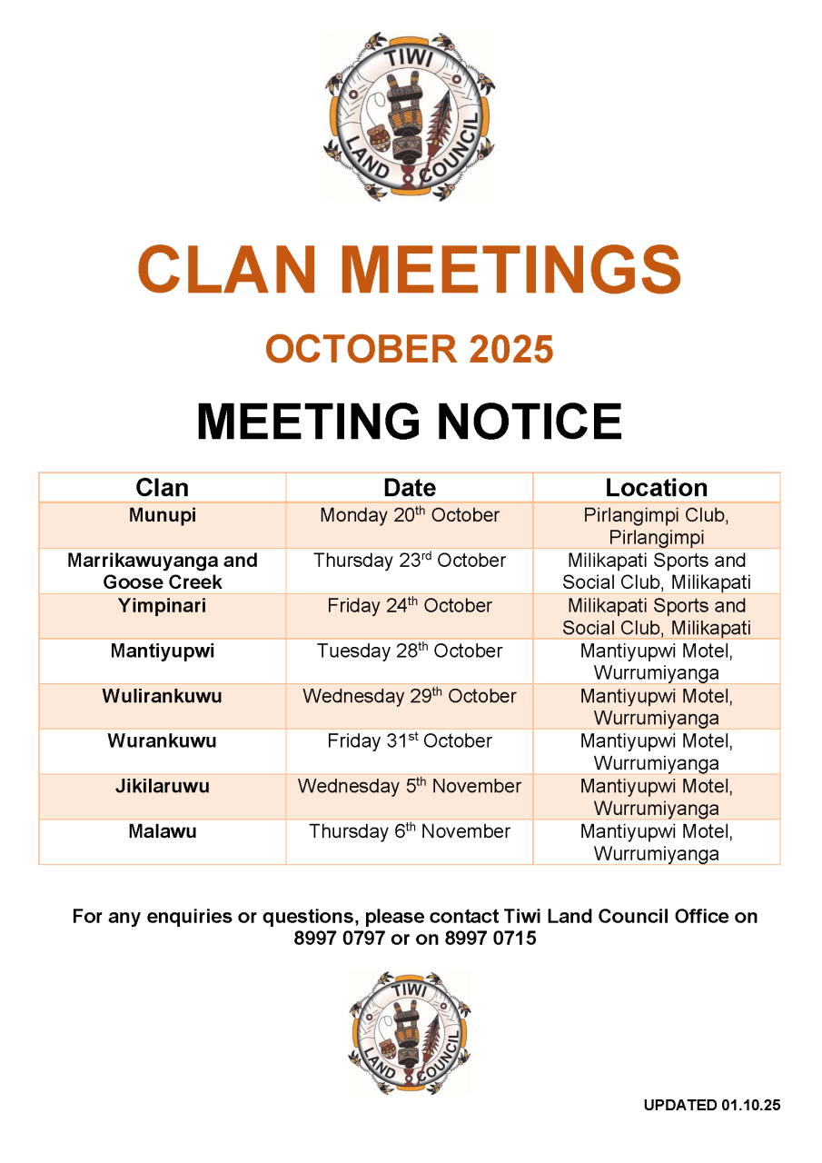 Tiwi Land Council - October Clan Meetings