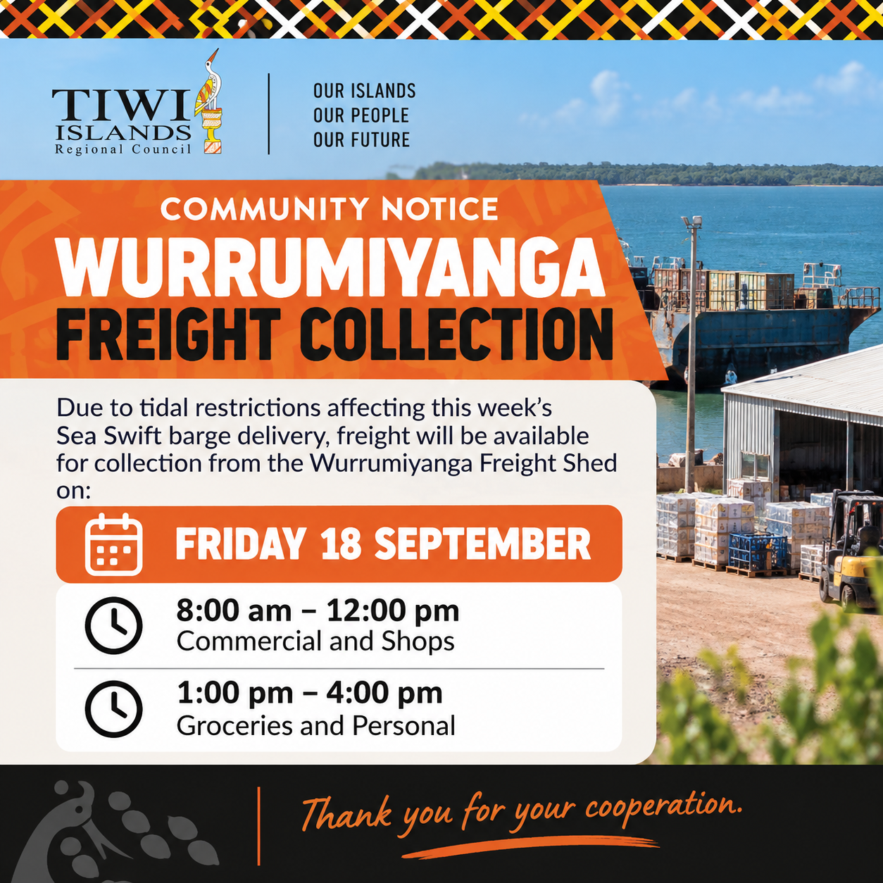 Wurrumiyanga Freight Collection Update