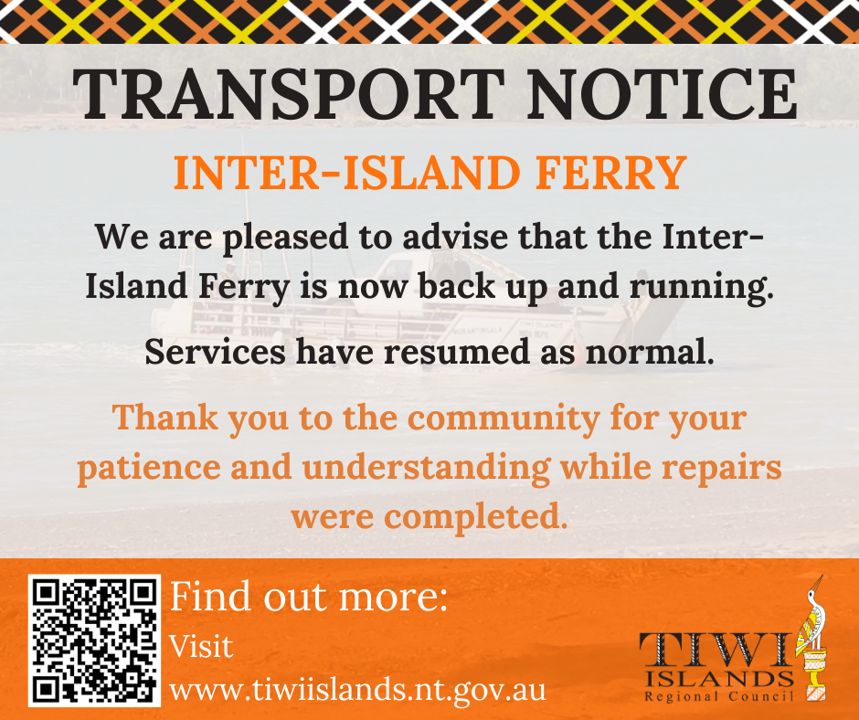 Inter-Island Ferry Notice | 1 June 2026