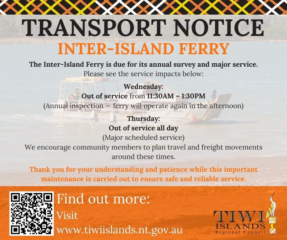 Inter-Island Ferry Service Notice – Scheduled Maintenance