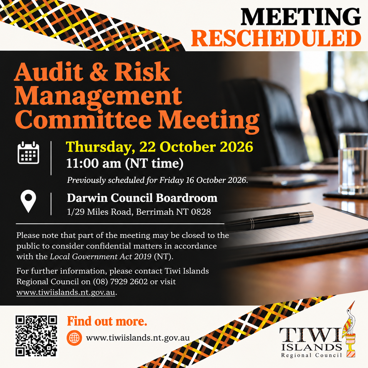 Upcoming Audit & Risk Management Committee Meeting | 22 October 2026