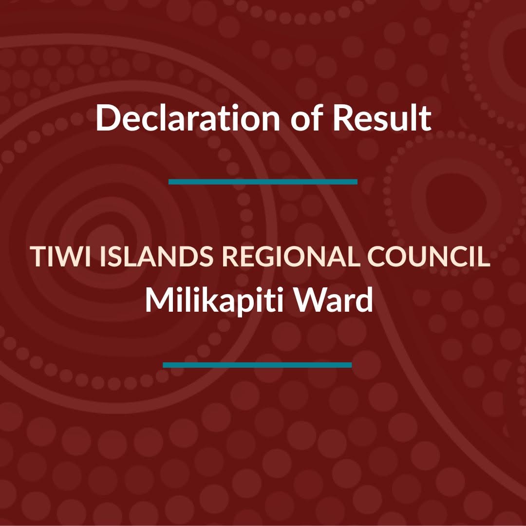 Milikapiti Ward By-election, Declaration of Result