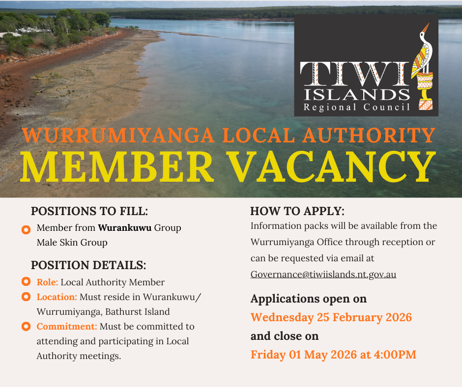 Wurrumiyanga Local Authority – Member Vacancy