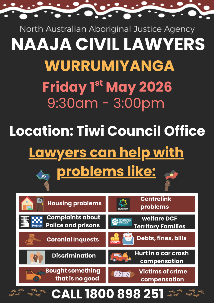 NAAJA Civil Lawyers Visiting Wurrumiyanga | 1 May 2026